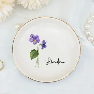 Jewelry Tray Ring Dish for Women Personalized - Aesthetic Ceramic Jewelry Dish Engagement Wedding Decorative - Custom Jewery Tray Birthday Gift for Women Friend Sisiter Coworker