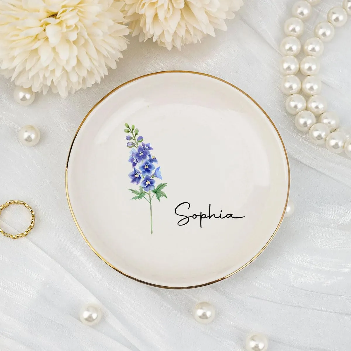 Jewelry Tray Ring Dish for Women Personalized - Aesthetic Ceramic Jewelry Dish Engagement Wedding Decorative - Custom Jewery Tray Birthday Gift for Women Friend Sisiter Coworker