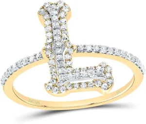 Jewels By Lux 10kt Yellow Gold Diamond Fashion Initial Ladies Wedding Engagement Anniversary Ring