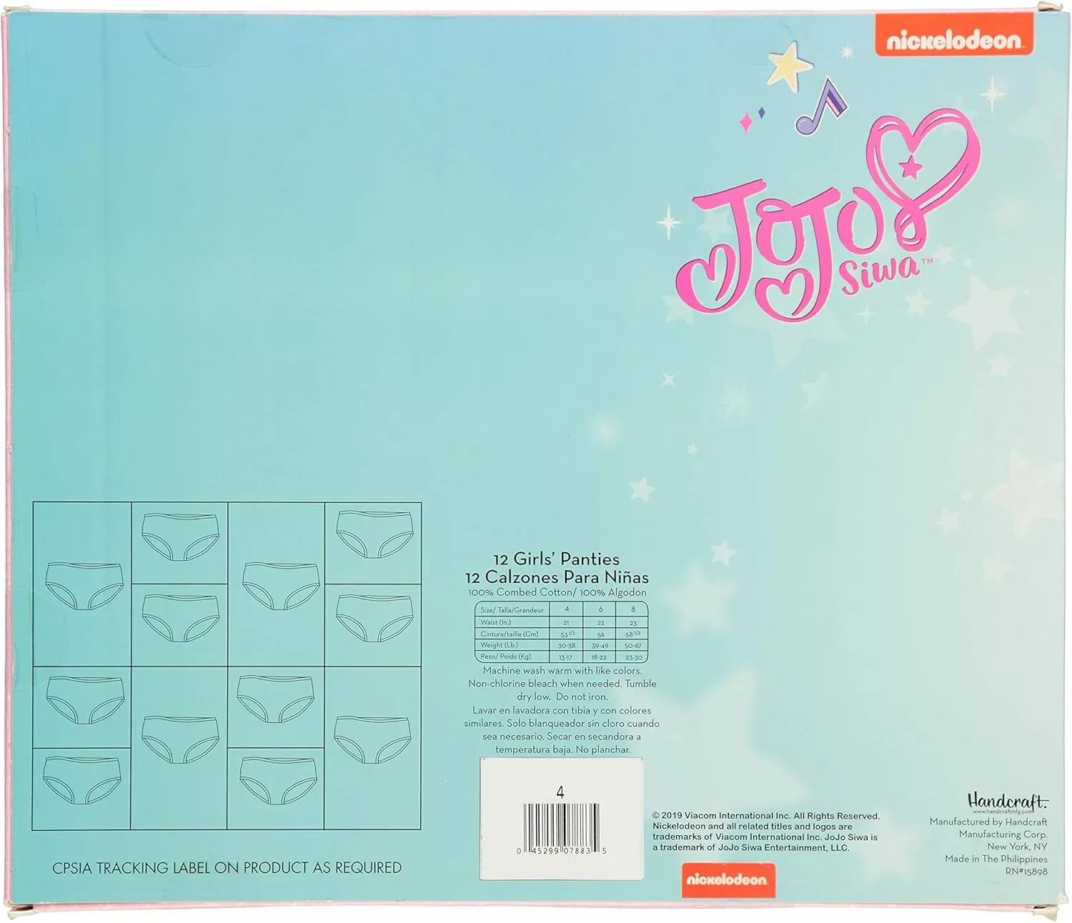 JoJo Siwa Girls' Amazon Exclusive 12-Days Advent 100% Combed Cotton Underwear Box for Holiday Fun in Sizes 4, 6 and 8