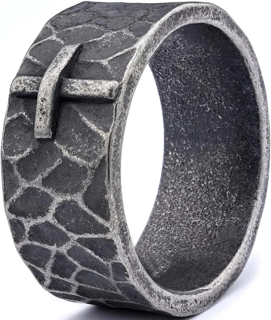 Jude Jewelers 10mm Retro Vintage Stainless Steel Christian Cross Religious Band Style Statement Biker Party Ring