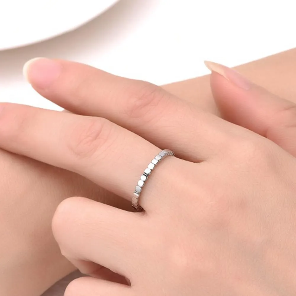 Jude Jewelers 2mm Width Stainless Steel Waved Beaded Stackable Wedding Band Ring