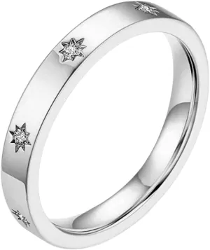Jude Jewelers 4mm Stainless Steel Stackable Eternity Style Wedding Band Statement Cocktail Party Ring