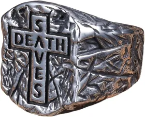 Jude Jewelers Retro Vintage Stainless Steel Saves Death Christian Cross Signet Style Biker Party Ring