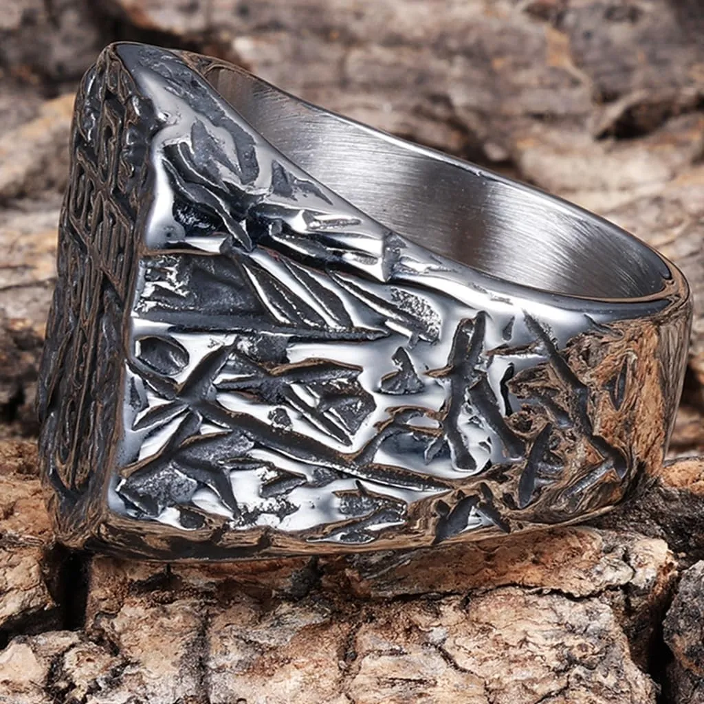 Jude Jewelers Retro Vintage Stainless Steel Saves Death Christian Cross Signet Style Biker Party Ring