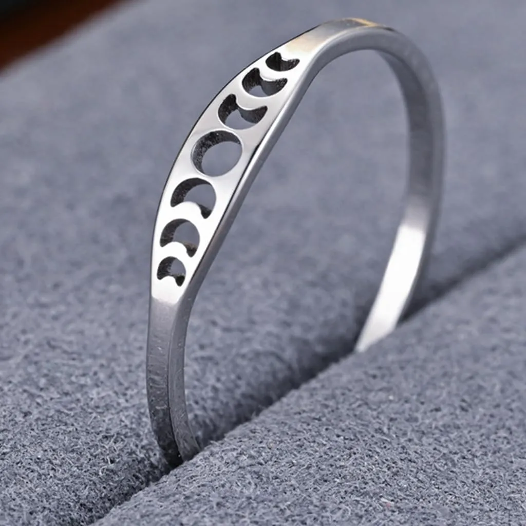 Jude Jewelers Stainless Steel Moon Phase Crescent Weddng Statement Promise Anniversary Band Ring