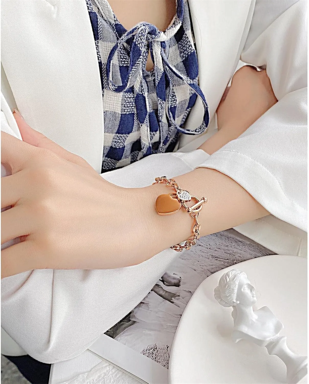 JUPPE Silver Titanium Steel Engraved Bracelet Personalized Proverbs 4:23 Bangle Gift for Women Girls