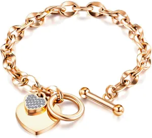 JUPPE Silver Titanium Steel Engraved Bracelet Personalized Proverbs 4:23 Bangle Gift for Women Girls