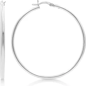 KEZEF 925 Silver Hoop Earrings for Women - Small & Large Sterling Silver Hoop Earrings for Men - Hypoallergenic Silver Earrings Available in 10mm-50mm