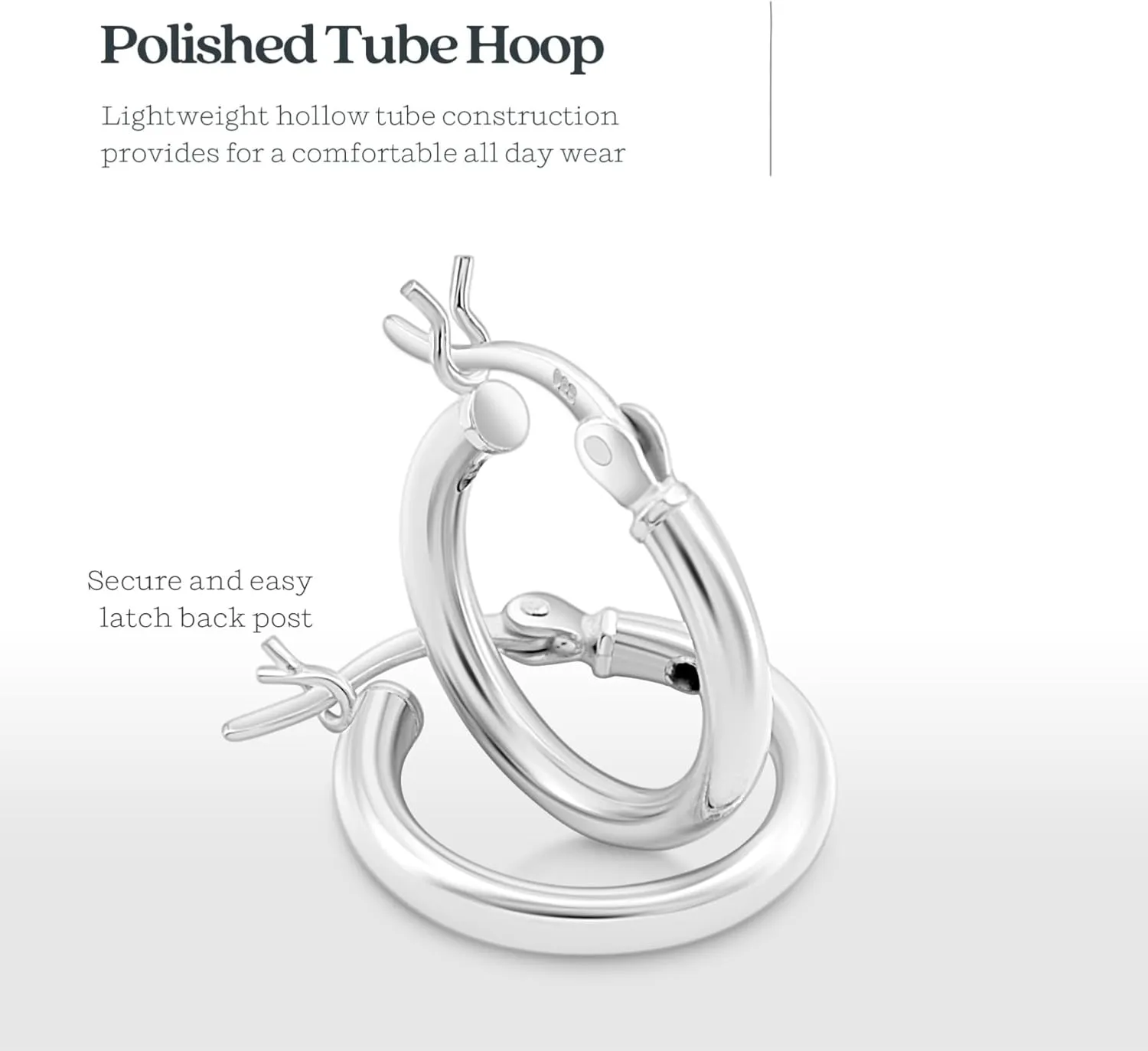 KEZEF 925 Silver Hoop Earrings for Women - Small & Large Sterling Silver Hoop Earrings for Men - Hypoallergenic Silver Earrings Available in 10mm-50mm