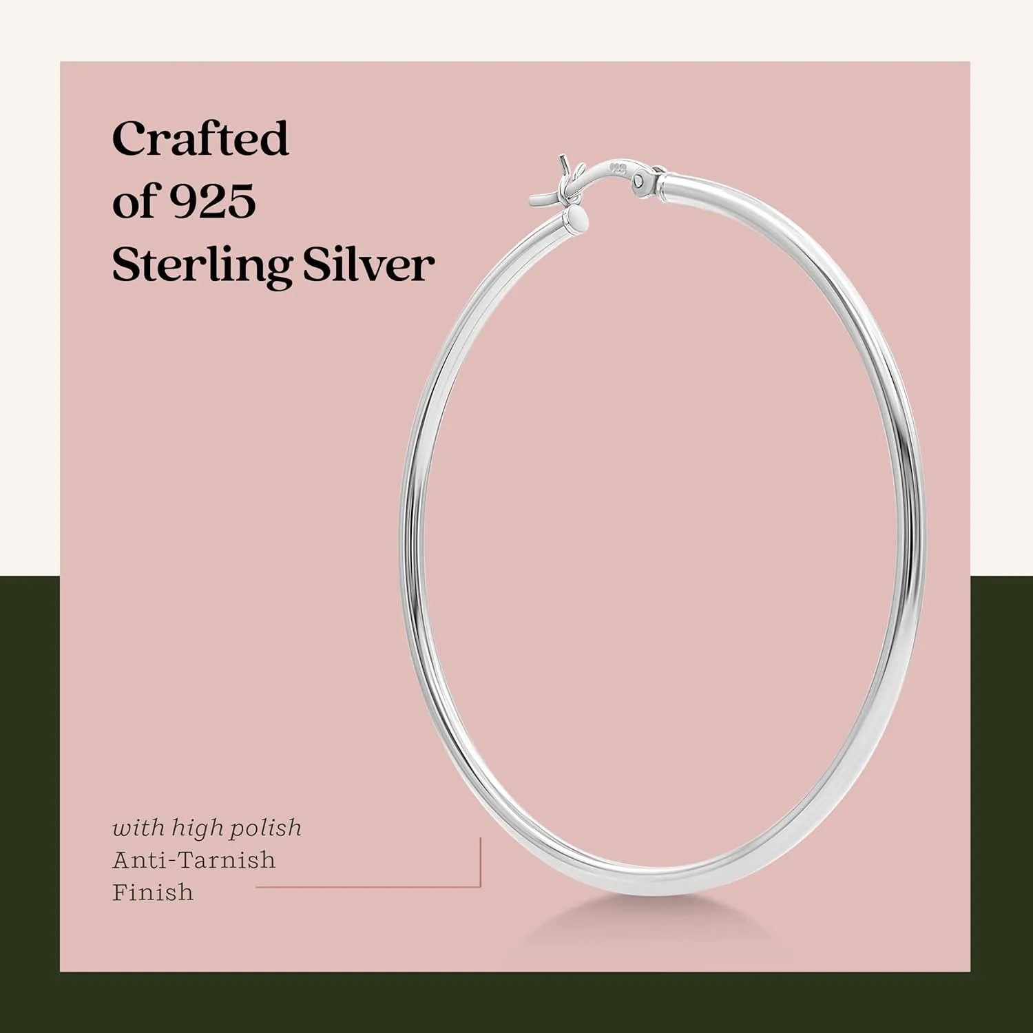 KEZEF 925 Silver Hoop Earrings for Women - Small & Large Sterling Silver Hoop Earrings for Men - Hypoallergenic Silver Earrings Available in 10mm-50mm