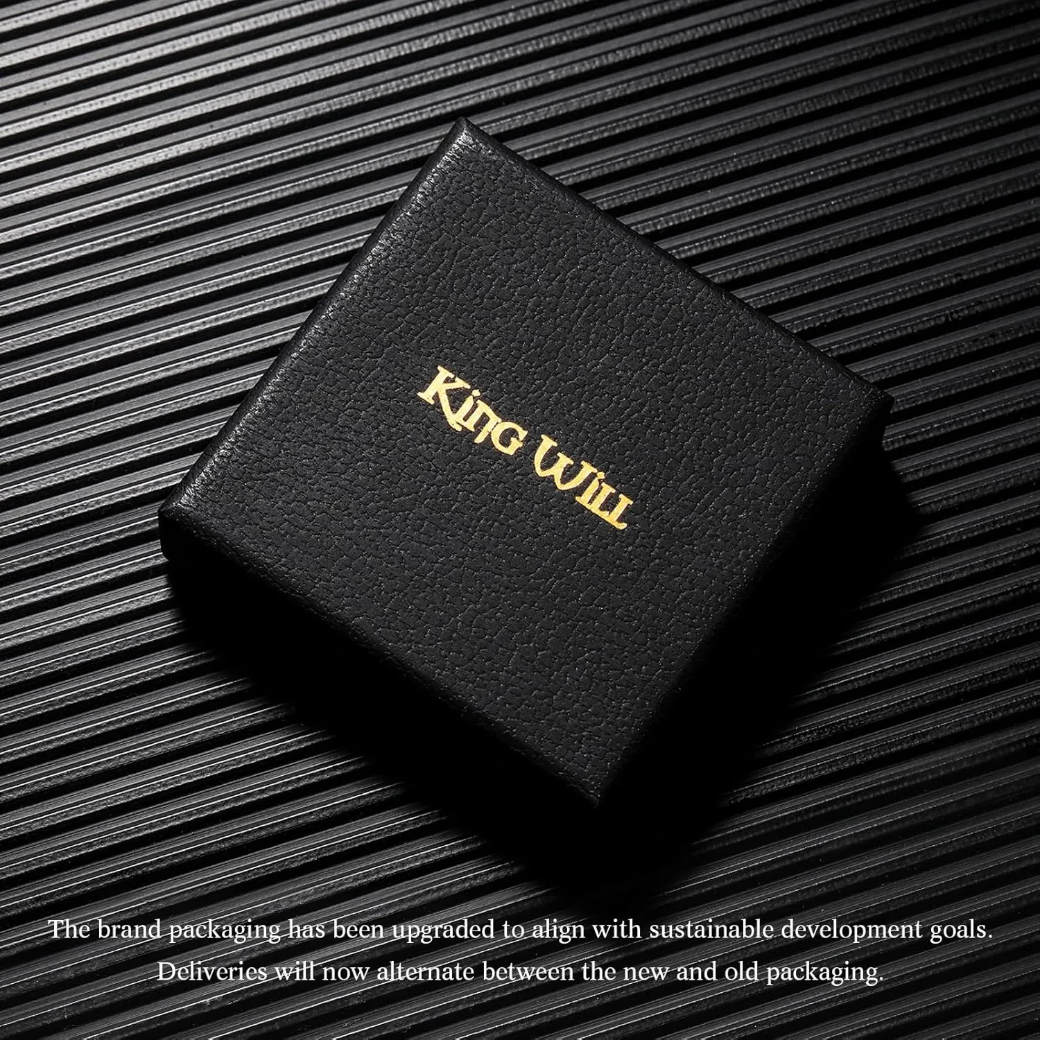 King Will 8mm Black/Gold/Silver Stainless Steel Ring Lord's Prayer Rotatable Ring Men Wedding Band Rings Comfort Fit