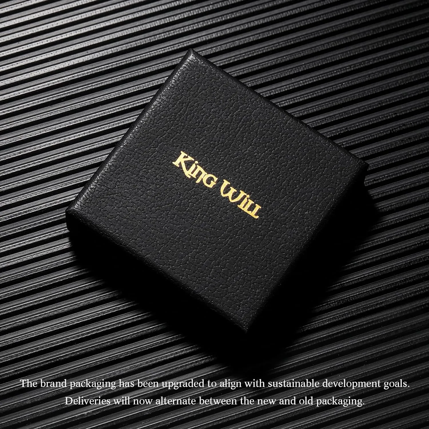 King Will 8mm Black/Gold/Silver Stainless Steel Ring Lord's Prayer Rotatable Ring Men Wedding Band Rings Comfort Fit