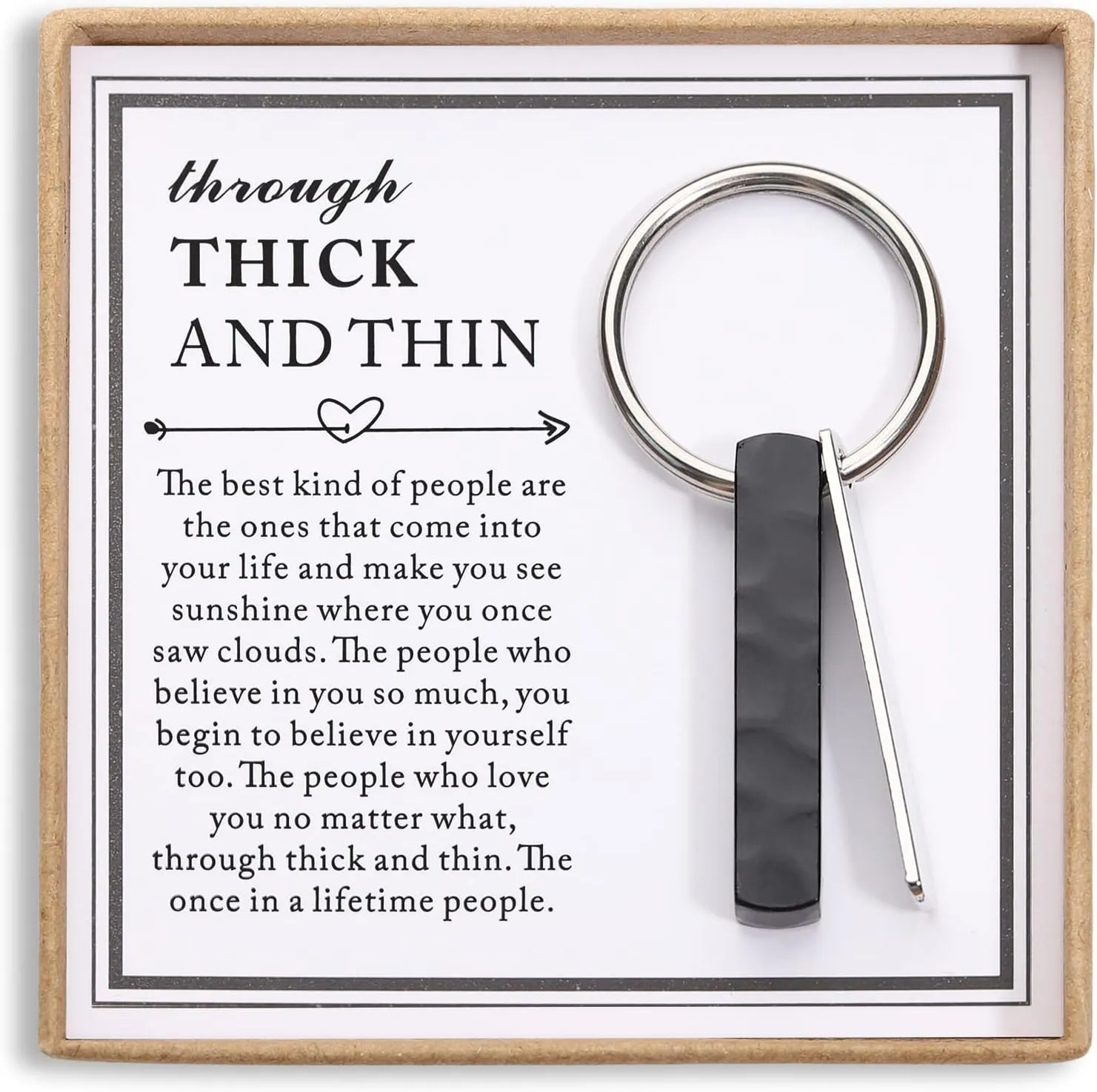 Korotho Christmas Gifts for Best Friend Husband Boyfriend Girlfriend, Thick And Thin Keychain Bff Jewelry Friendship Gifts