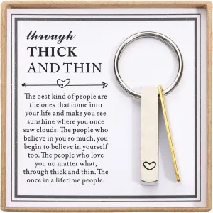 Korotho Christmas Gifts for Best Friend Husband Boyfriend Girlfriend, Thick And Thin Keychain Bff Jewelry Friendship Gifts