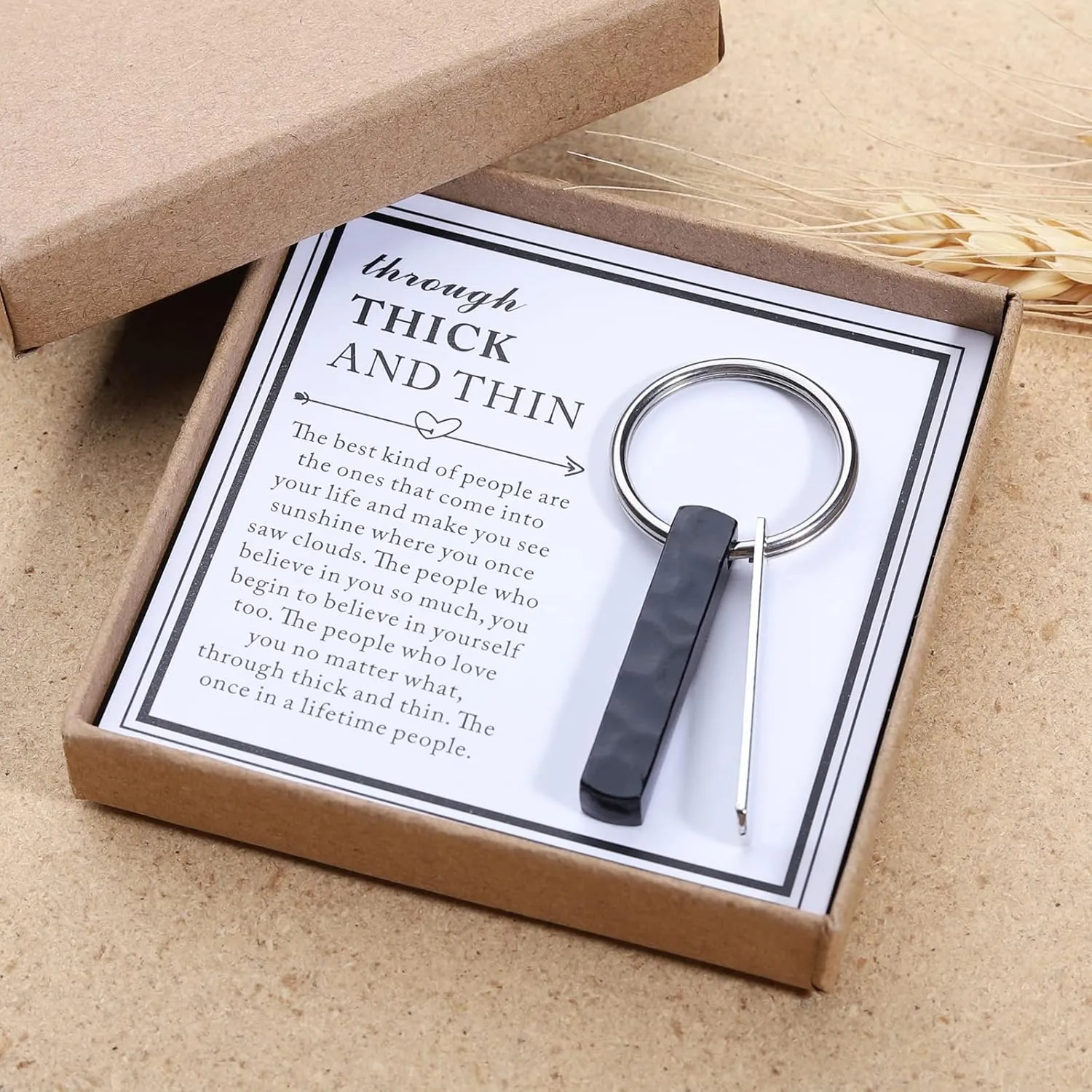 Korotho Christmas Gifts for Best Friend Husband Boyfriend Girlfriend, Thick And Thin Keychain Bff Jewelry Friendship Gifts