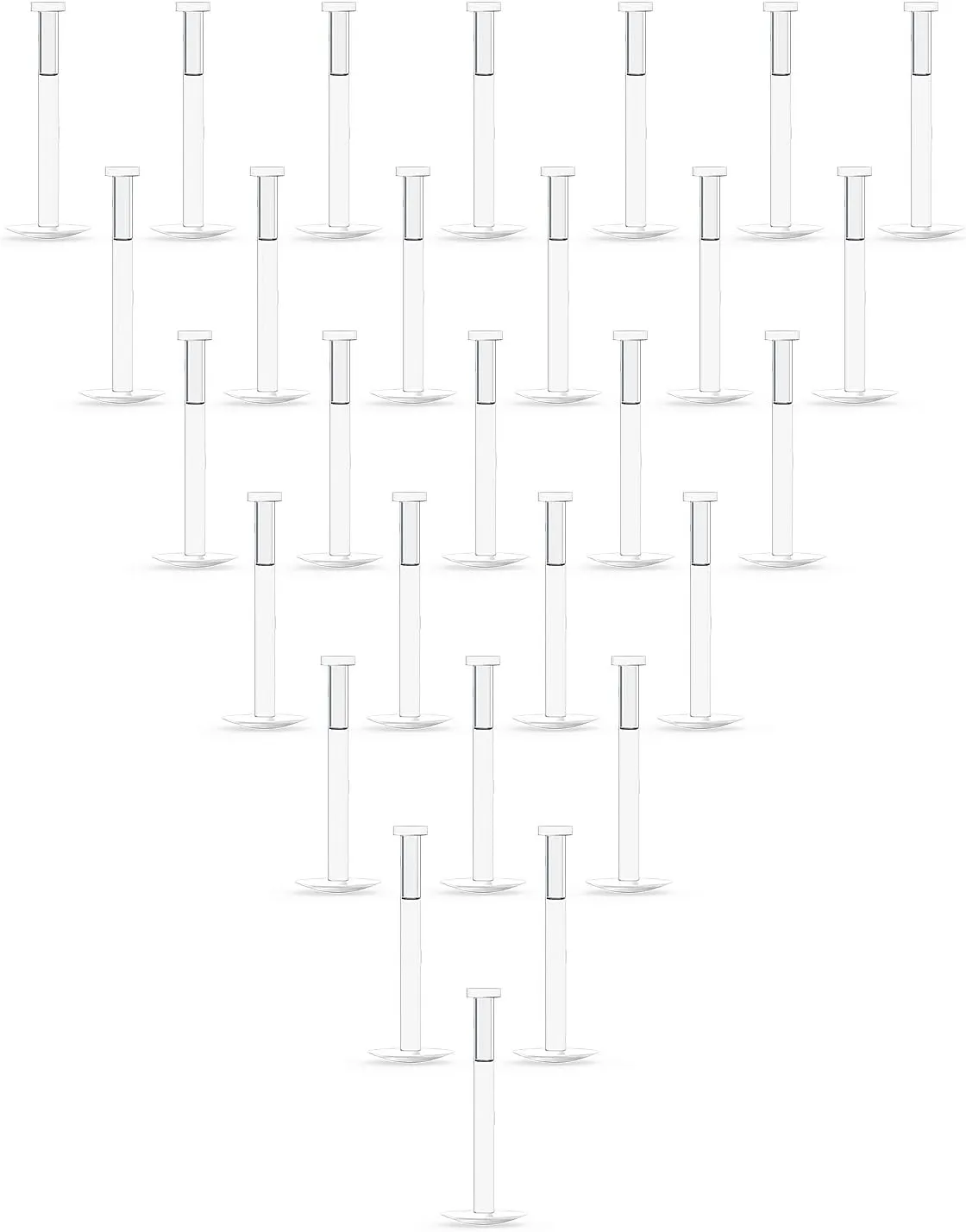 Kridzisw 16G Clear Earrings for Sports Clear Nose Studs Piercing Retainers Flat Push Top 2mm Bioflex Lip Rings Labret Retainer for Women Men 6mm 8mm 10mm 12mm Bar Length