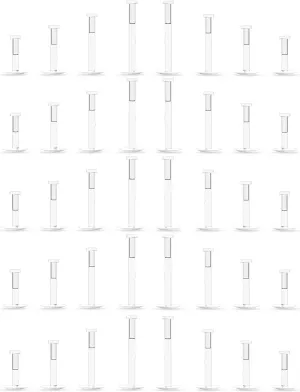 Kridzisw 16G Clear Earrings for Sports Clear Nose Studs Piercing Retainers Flat Push Top 2mm Bioflex Lip Rings Labret Retainer for Women Men 6mm 8mm 10mm 12mm Bar Length