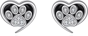 KZX Dog Paw Studs Earrings 925 Sterling Silver CZ Dog Paw Jewelry Gifts for Daughter Sister