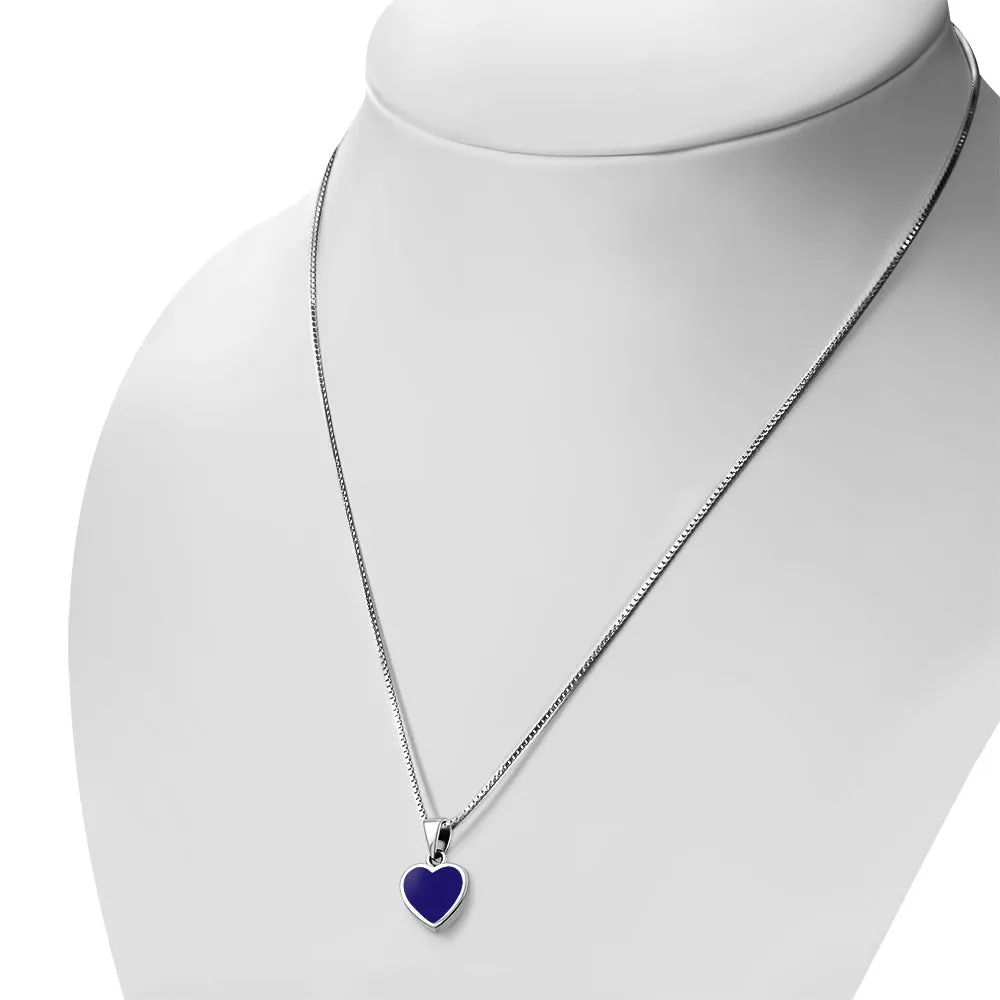 Lapiz Lazuli Blue Stone Heart Sterling Silver Pendant
