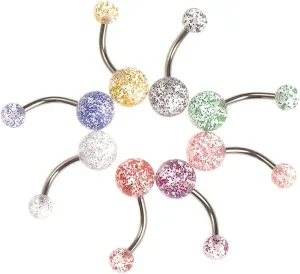 Leadigol 8pcs Belly Button Rings, Stainless Steel Belly Button Rings, Navel Barbell Body Jewelry Piercing, Women Fashion Crystal Body Jewelry, Belly Piercing Jewelry for Women