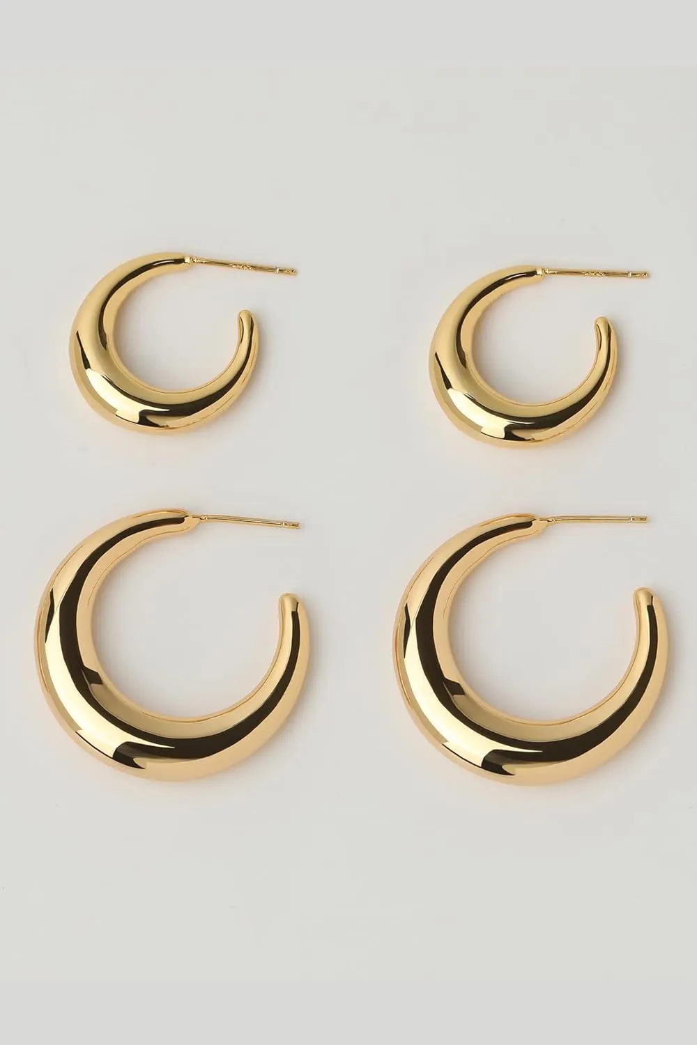 LecAit 18k Gold Hoop Earrings For Women 20-40mm | Thick Infinity Gold Hoops Women Earrings | 925 Sterling Silver Post Earrings For Women