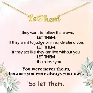 Let Them Necklace Inspirational Jewelry for Women with Sentimental Card Empowered by the Let Them Theory