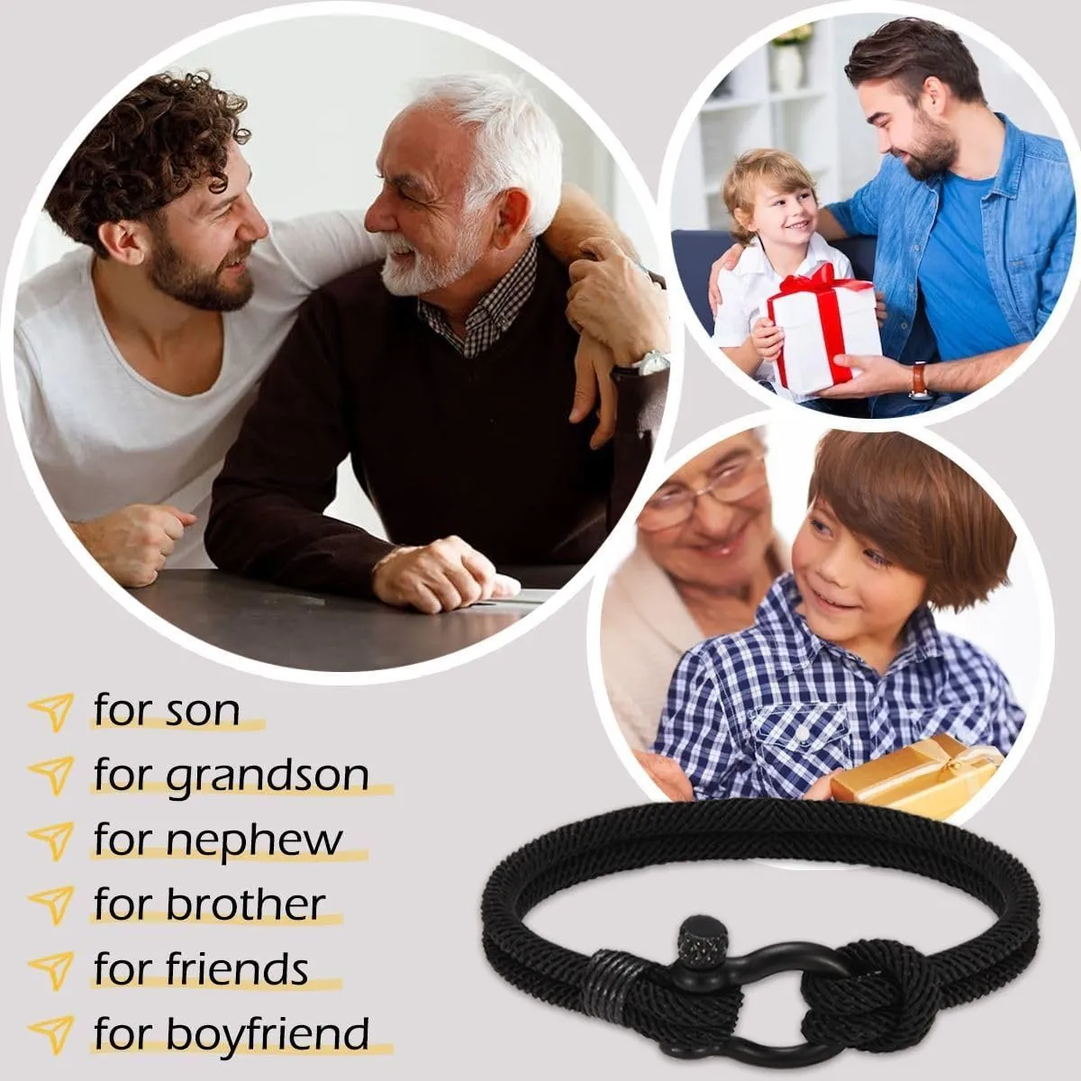 Leyung to My Boys Bracelet Gifts for Son Brother Grandson Nephew Guy Friends, Valentines Birthday Graduation Day Christmas Easter Gifts for Teenage Boys Men