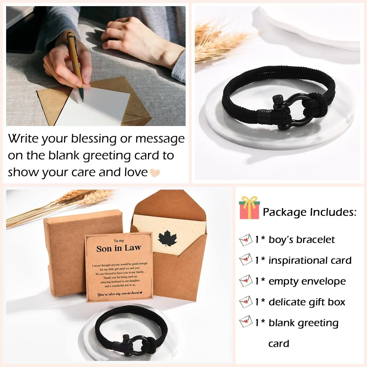 Leyung to My Boys Bracelet Gifts for Son Brother Grandson Nephew Guy Friends, Valentines Birthday Graduation Day Christmas Easter Gifts for Teenage Boys Men
