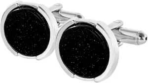 LIFKOME Men's French Cuff Dress Shirt Cufflinks Set of 2 Round Black Cufflinks Pin Strip Fashionable Mens Shirt Accessories for Special Occasions