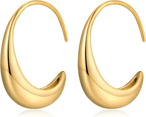 LILIE&WHITE Gold Oval Hoop Earrings for Women Hypoallergenic Earrings Fashion Earrings Present Earrings Chunky Hoop Earrings