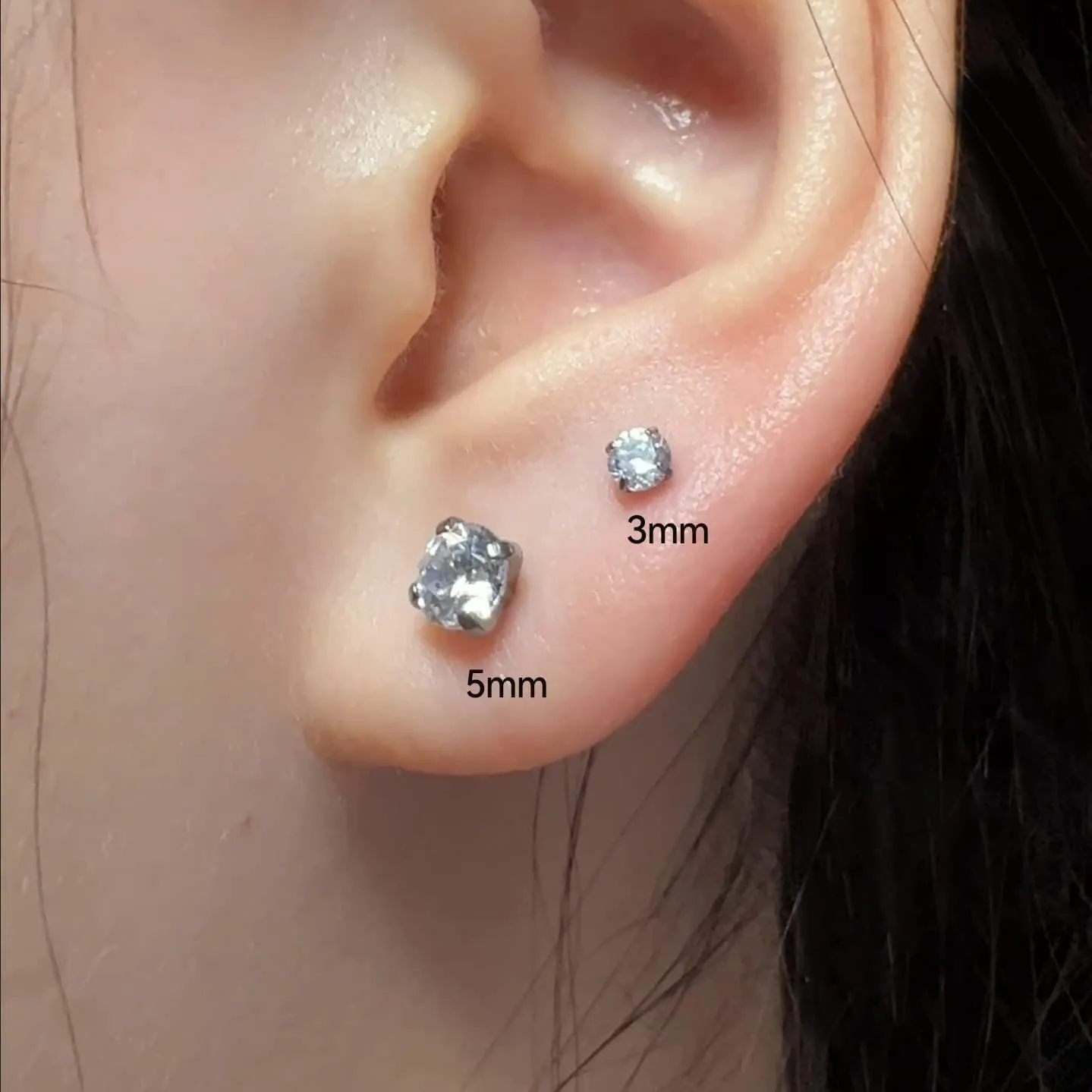 Limerencia G23 Pure Titanium Earrings F136 Implant Grade Titanium Studs 20G Hypoallergenic Round Cubic Zirconia/Princess-Cut/Square/Ball Earrings for Women Men Sensitive Ears