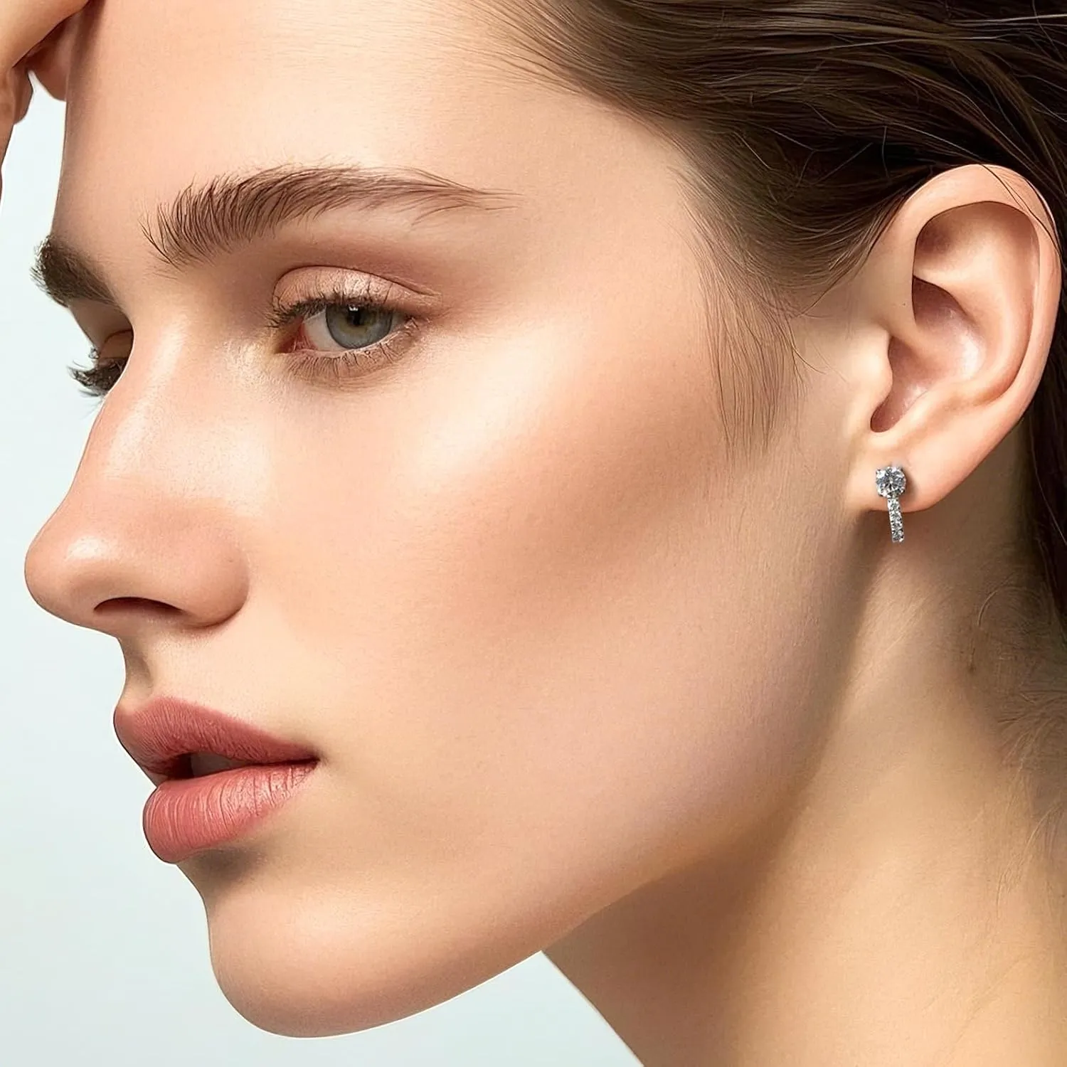 Limerencia Hypoallergenic F136 Pure Titanium Post Cubic Zirconia Huggie Earrings | Small Hoop Earrings for Women Men | Lightweight Fashion Stud Earring for Sensitive Ears