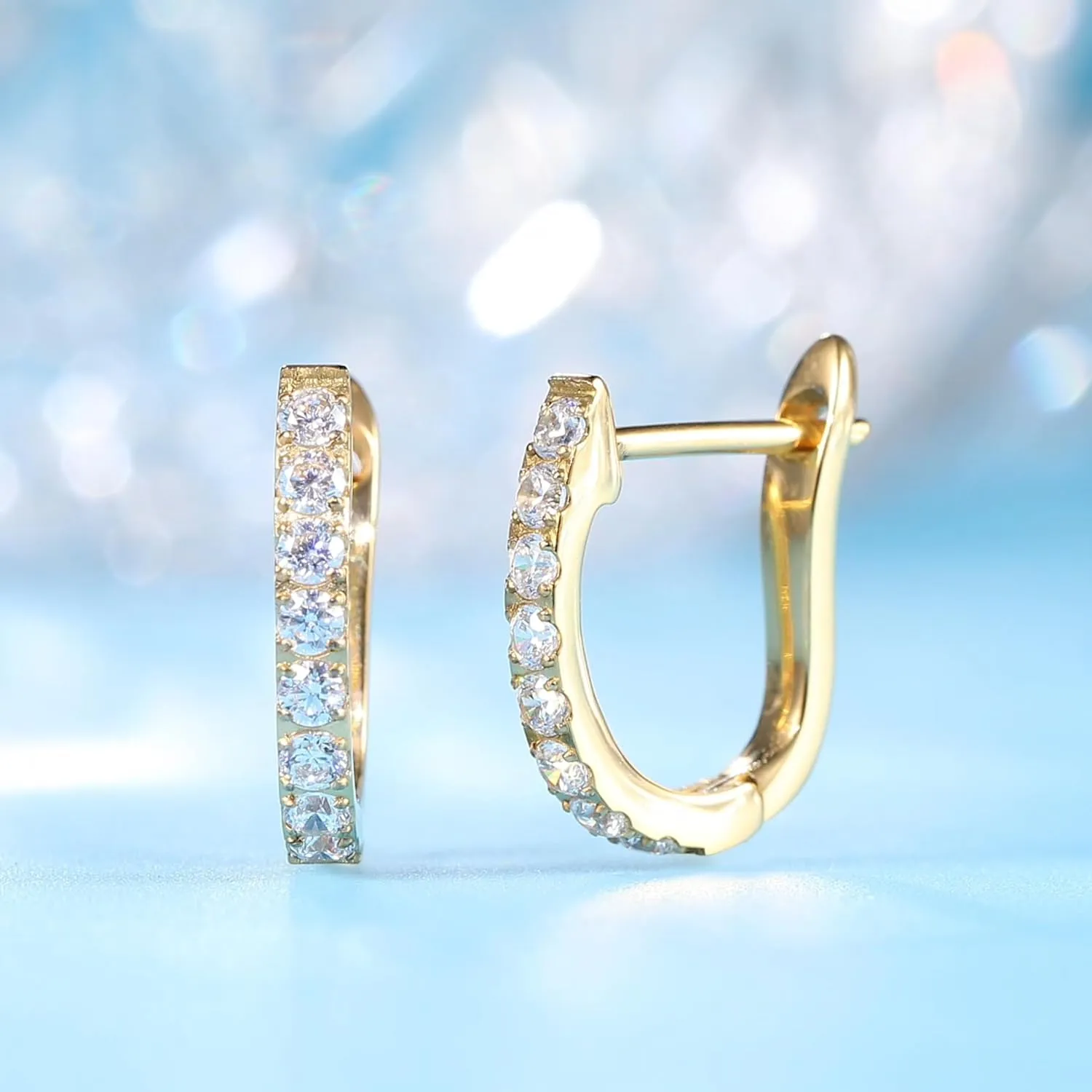 Limerencia Hypoallergenic Pure Titanium Huggie Hoop Earrings, F136 Implant Grade Titanium Small U-Shaped Cuff Earrings Lightweight for Women Sensitive Ears
