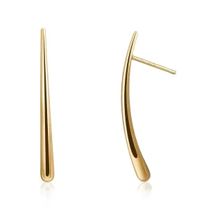Long Strip Drop Earrings Stud 14K Gold Earrings for Women Minimalist Earrings Hypoallergenic Gold Dangle Earrings for Women Trendy