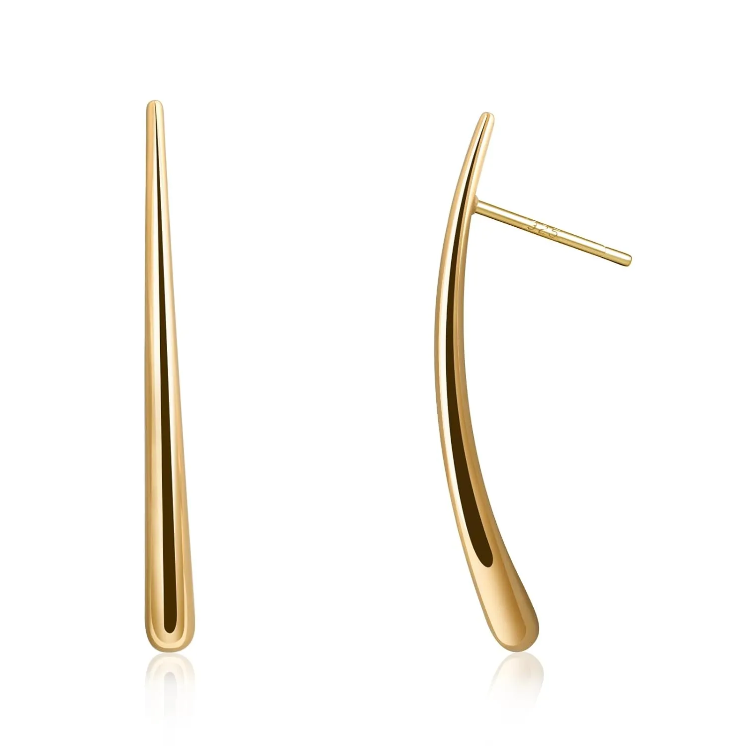 Long Strip Drop Earrings Stud 14K Gold Earrings for Women Minimalist Earrings Hypoallergenic Gold Dangle Earrings for Women Trendy