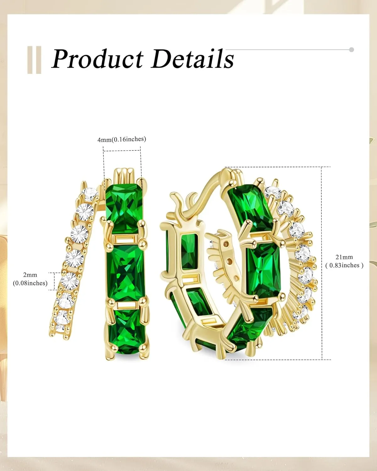 Lourny Double Hoop Crystal Earrings for Women,18K Gold/Silver Plated Illusion Huggie Cubic Zirconia Hoop Earrings Jewelry Gifts