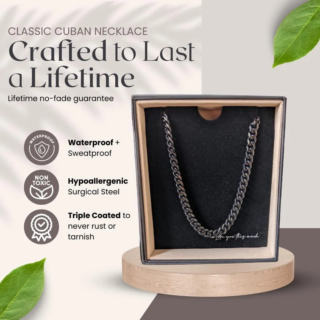 Love You This Much To My Brother - 316L Surgical Steel 7mm Cuban Necklace | Big Brother & Birthday Gift