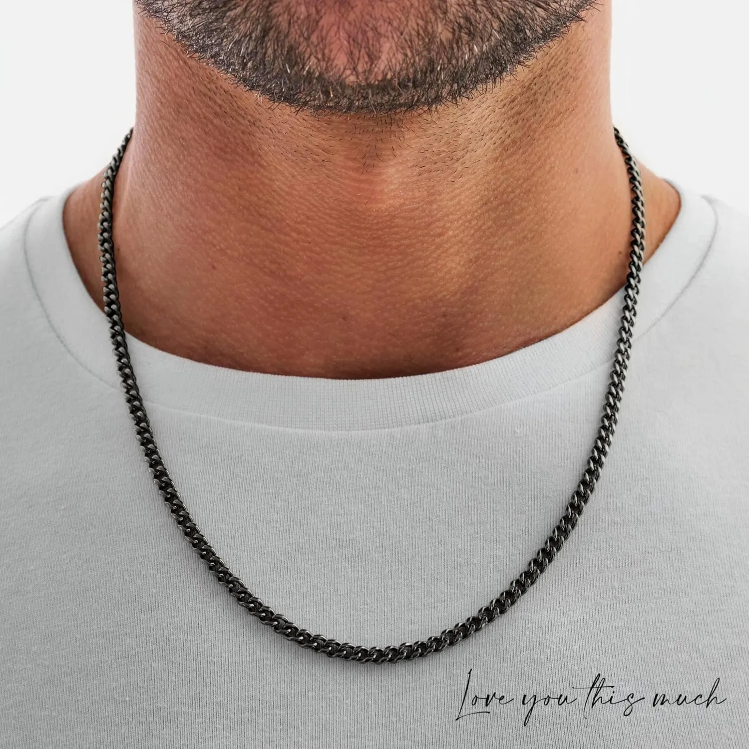 Love You This Much To My Brother - 316L Surgical Steel 7mm Cuban Necklace | Big Brother & Birthday Gift