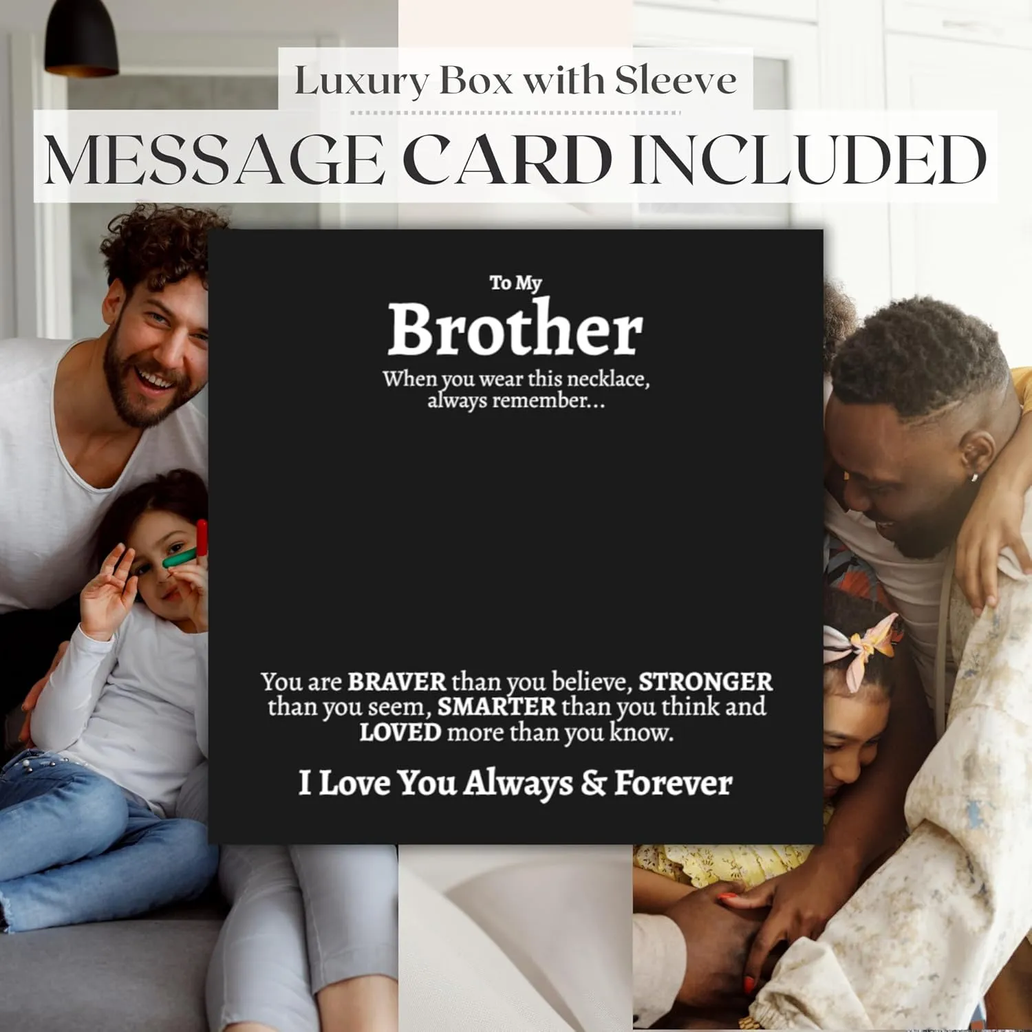 Love You This Much To My Brother - 316L Surgical Steel 7mm Cuban Necklace | Big Brother & Birthday Gift