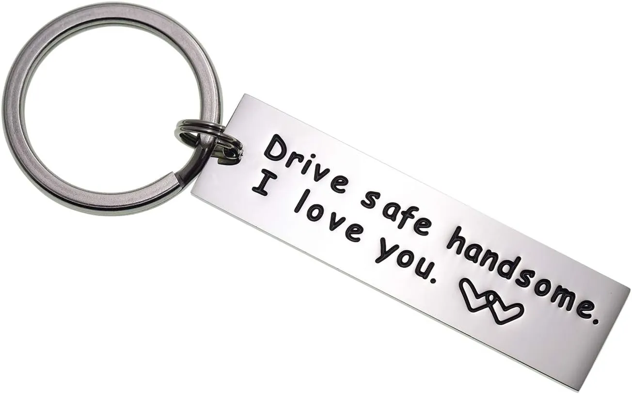 LParkin Drive Safe Keychain Handsome I Love You Trucker Husband Gift for Husband Dad Gift Valentines Day Stocking Stuffer