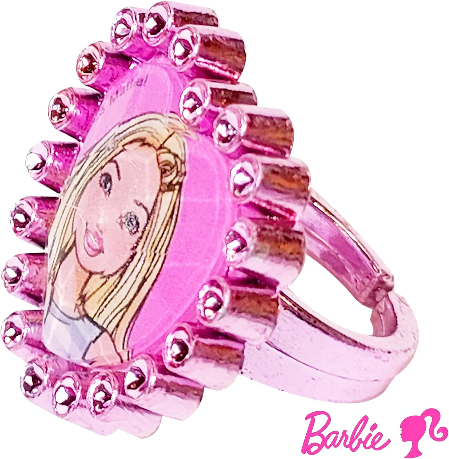 LUV HER Barbie Accessories for Girls 6 Piece Toy Jewelry Box Set with 2 Rings, 2 Bead Bracelets, and Snap Hair Clips Ages 3 