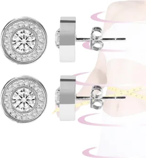 Lymphvity Therapy Earrings for Women, Lymphatic Halolux Lymphvity Germanium Earrings Acupuncture Lymph Detox Earring Drainage Jewelry 18 K Gold Plated Stud Rhinestone Gift