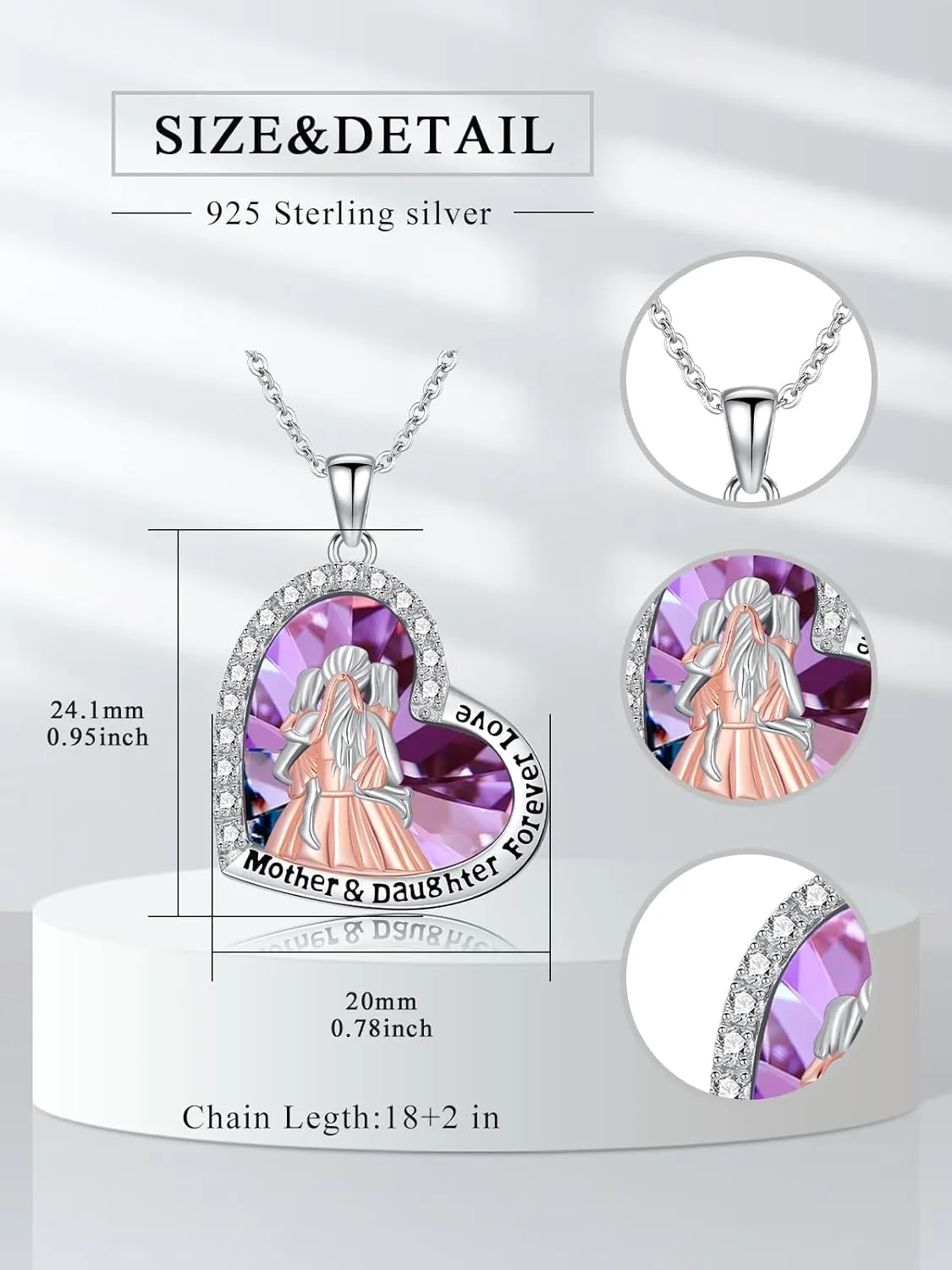 Mama Bear/Mothers Daughter/Mothers 2 Children/3 Children Necklace Matching Mother Daughter Necklace 925 Sterling Silver Mothers Day Necklace Mother Children Jewelry Gifts for New Mom Family Women