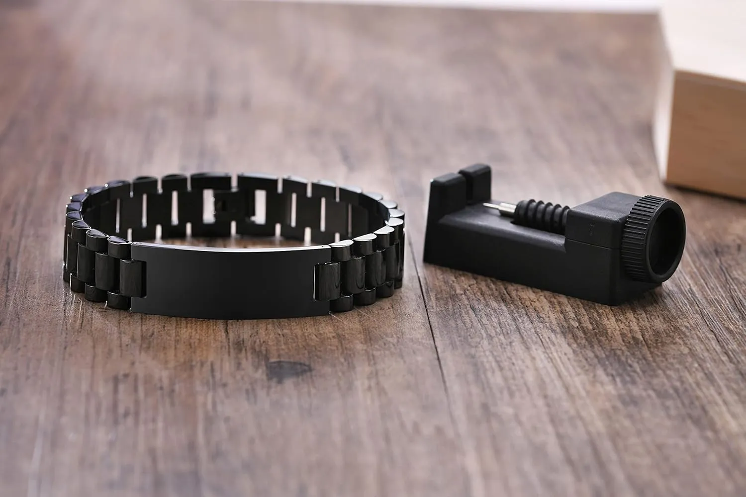 MEALGUET Personalized Inspirational Gift for Him : Masculine Stainless Steel Inspiral Quote Engraved Link Bracelet for Men, Sobriety Gifts Inspiral Message Customized Gift for dad Son Husband