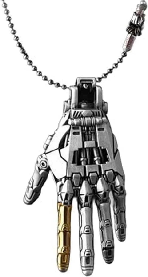 Mechanical Bionic Hand Pendant,Movable Finger Joints Robot Hand Charm Jewelry,Steampunk Mechanical Hands Pendant Necklace,Punk Lover Gift for Men Women
