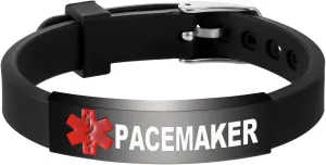 Medical Alert Bracelet Dual-Sided Custom Engraved ID Identification Personalized Wristband for Women Adjustable Band Security Clasp