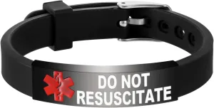 Medical Alert Bracelet Dual-Sided Custom Engraved ID Identification Personalized Wristband for Women Adjustable Band Security Clasp