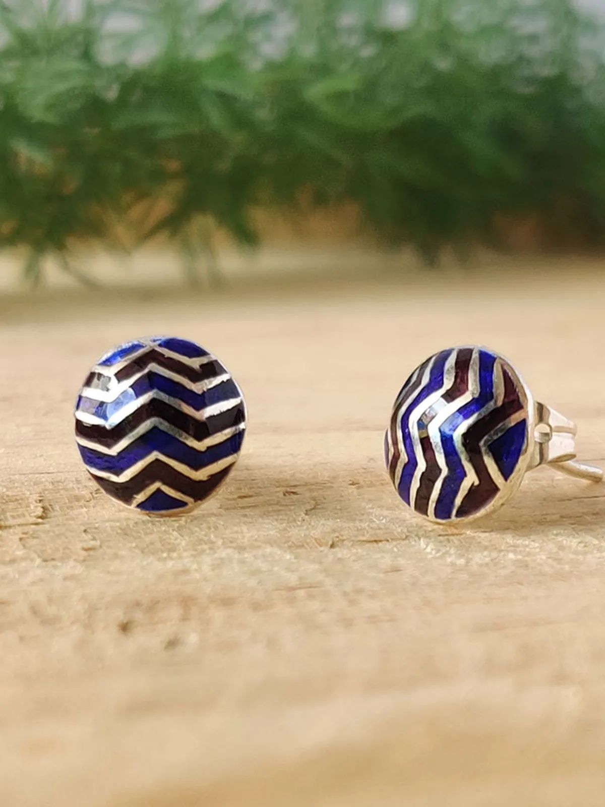 MEENAKARI Chevron Floral Stud