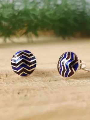 MEENAKARI Chevron Floral Stud